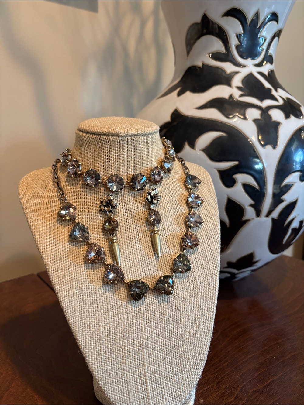 Stella & Dot Somerville Gold-Tone Crystal Necklace, Bracelet & Earring Set